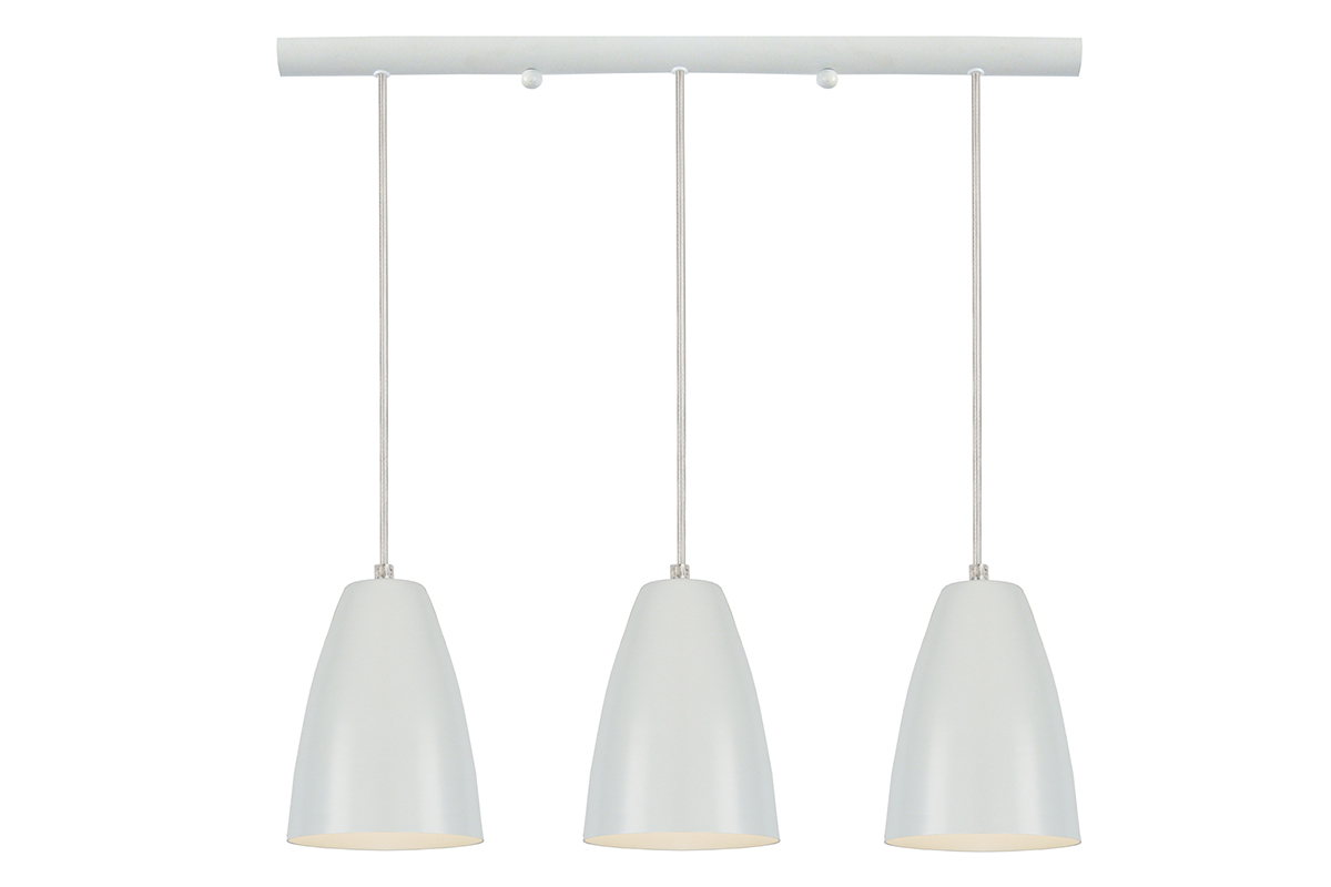 Design-H�ngeleuchte Stange 3 Lichter Wei� FRIDAY