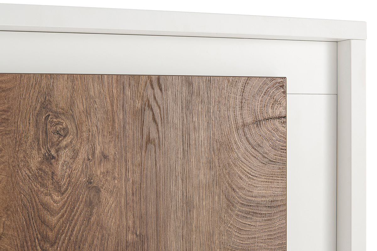 Design-Highboard 4 Tren wei und dunkles Holz-Dekor LAND