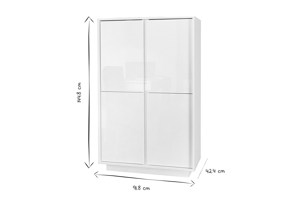 Design-Highboard wei glnzend lackiert COMO.