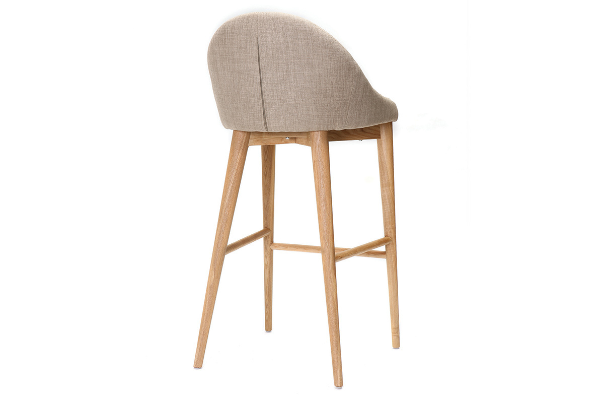 Design-Hochstuhl 75 cm Holz Polyester Beige SHANA