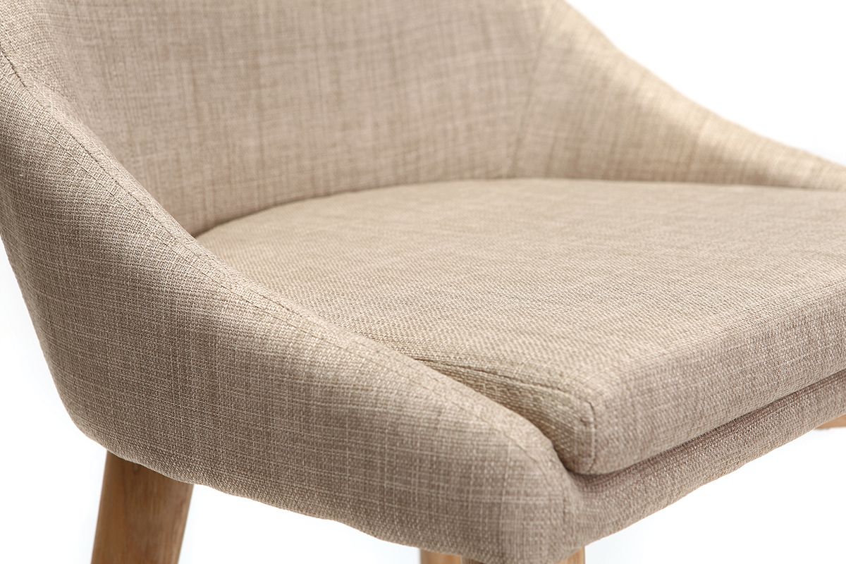 Design-Hochstuhl 75 cm Holz Polyester Beige SHANA