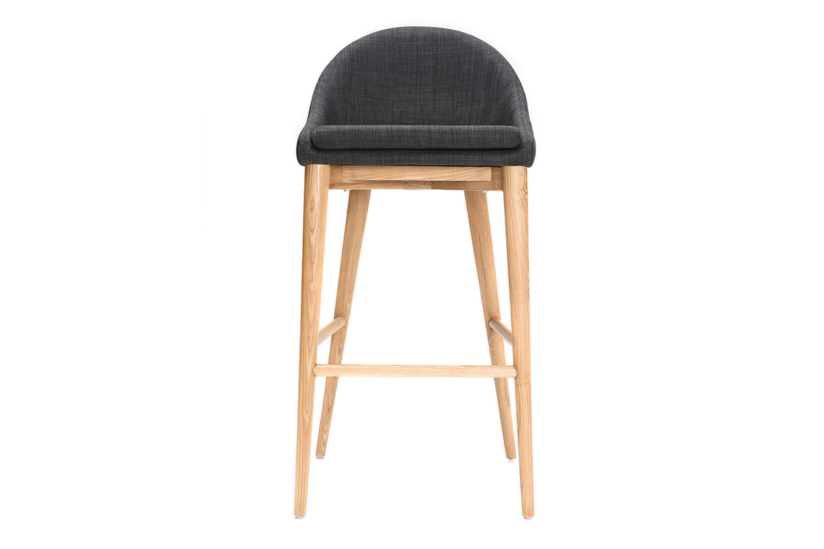 Design-Hochstuhl 75 cm Holz Stoff Anthrazitgrau SHANA