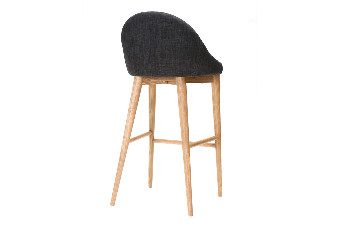 Design-Hochstuhl 75 cm Holz Stoff Anthrazitgrau SHANA