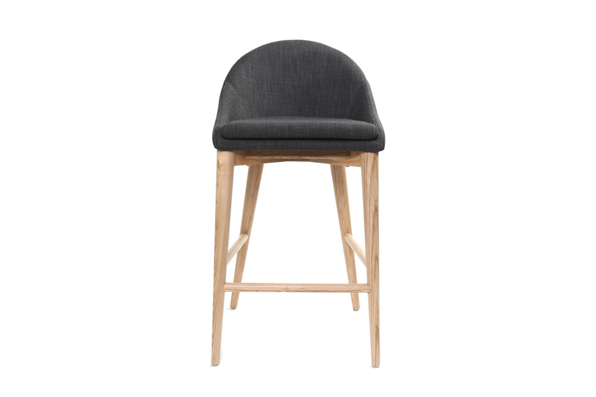 Design-Hochstuhl Holz Polyester Grau Anthrazitfarben SHANA