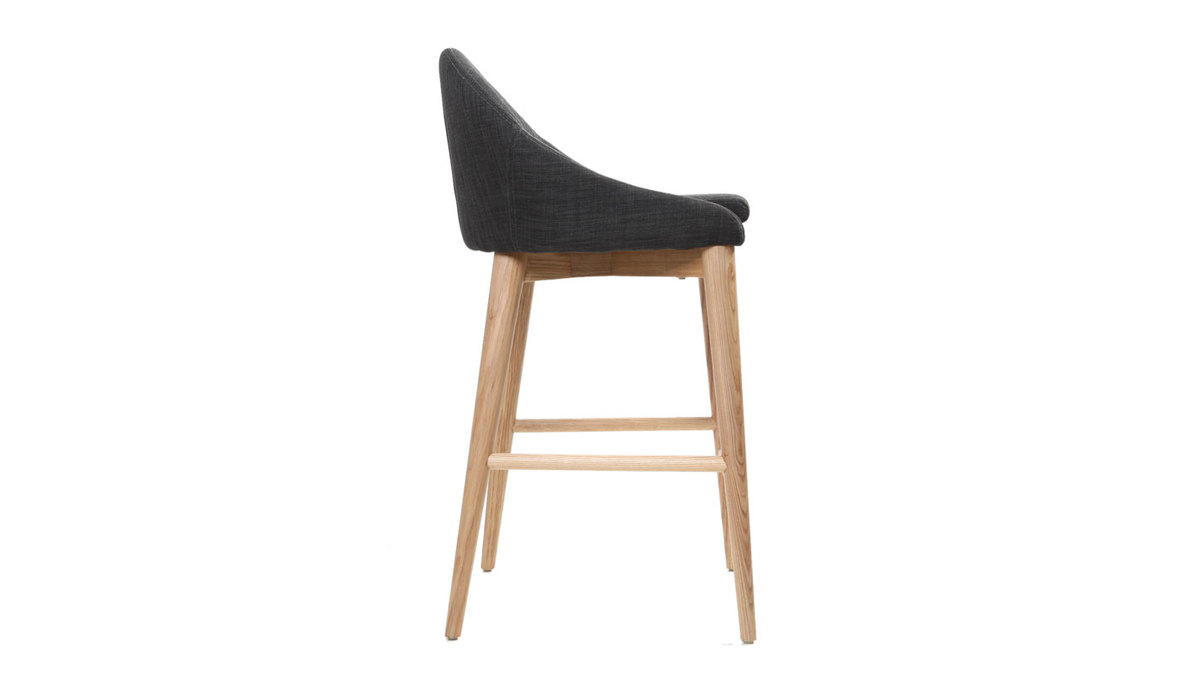 Design-Hochstuhl Holz Polyester Grau Anthrazitfarben SHANA