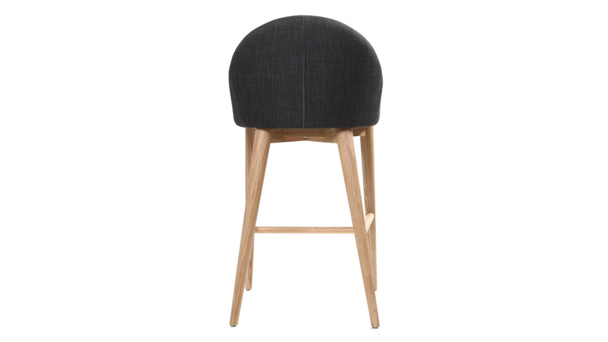 Design-Hochstuhl Holz Polyester Grau Anthrazitfarben SHANA