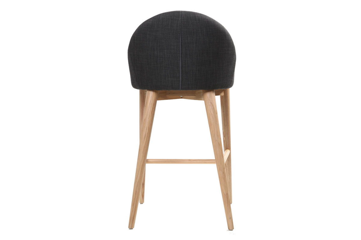 Design-Hochstuhl Holz Polyester Grau Anthrazitfarben SHANA