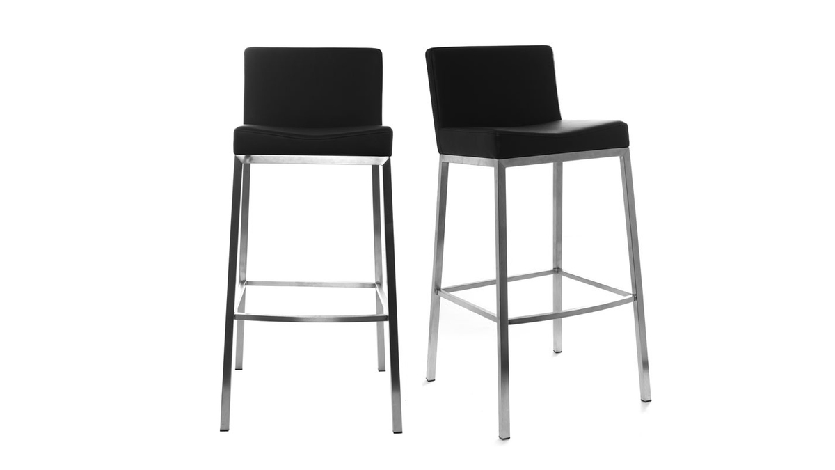 Design-Hocker 66 cm Schwarz 2er-Set EPSILON