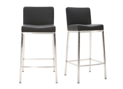 Design-Hocker 66 cm Schwarz 2er-Set EPSILON