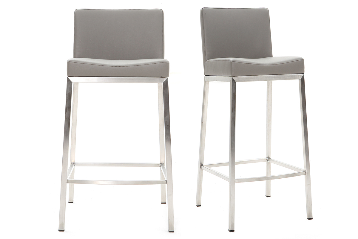 Design-Hocker Grau 2er-Set EPSILON