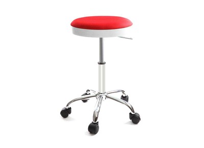 Design-Hocker mit Rollen THEMIS Rot