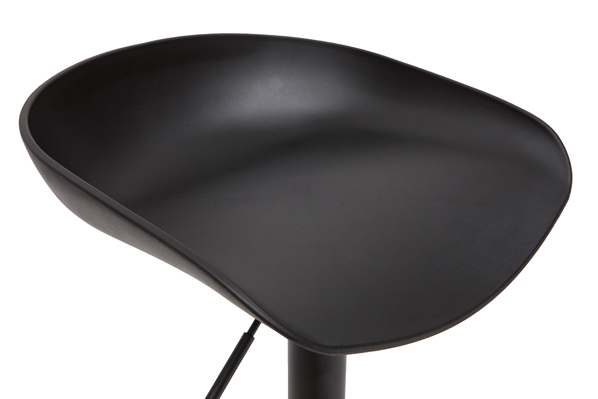 Design-H�henverstellbare schwarze Barhocker H65 cm (2er-Set) PEBBLE