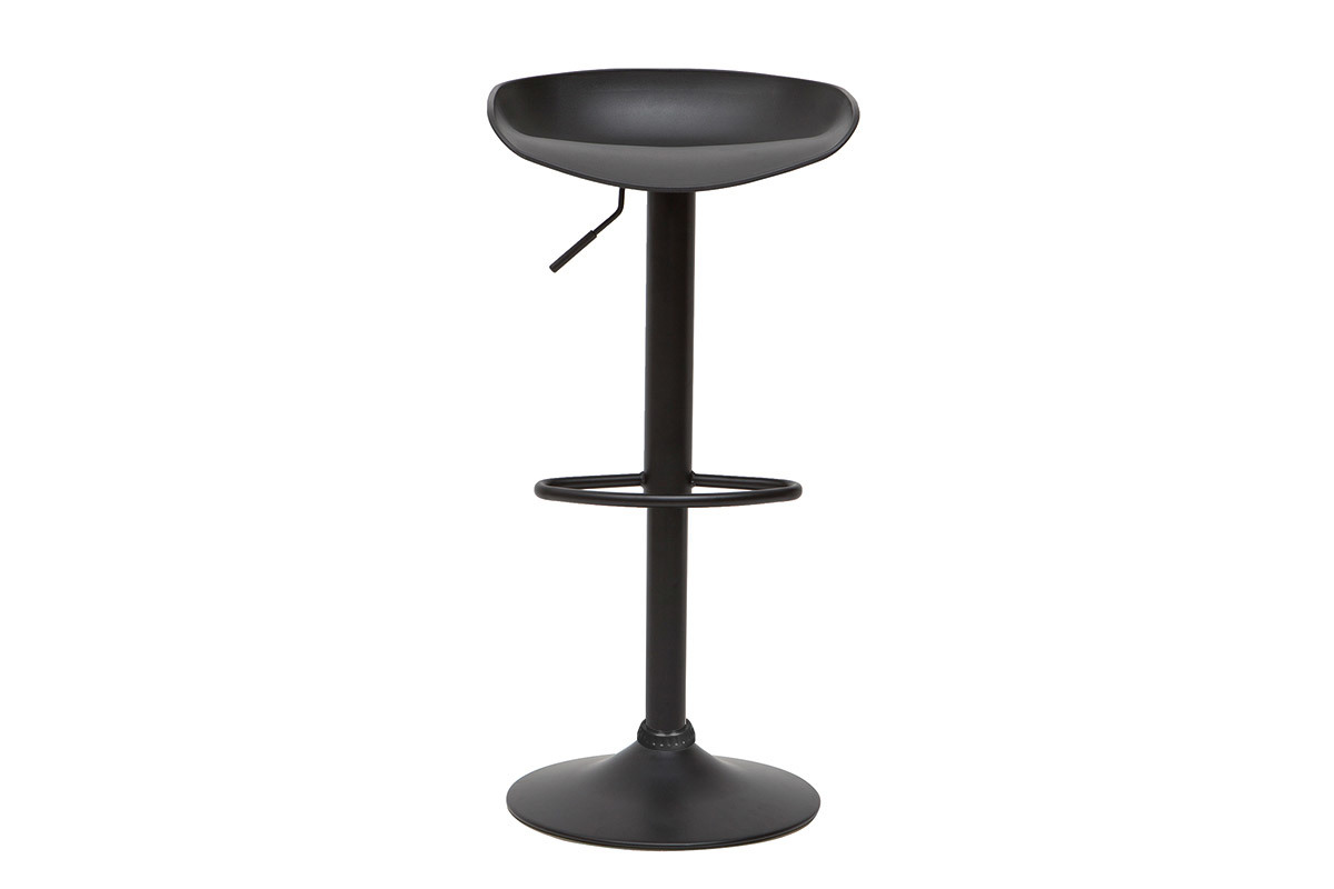 Design-H�henverstellbare schwarze Barhocker H65 cm (2er-Set) PEBBLE