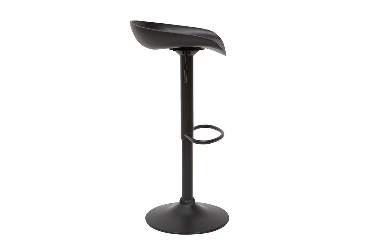 Design-H�henverstellbare schwarze Barhocker H65 cm (2er-Set) PEBBLE