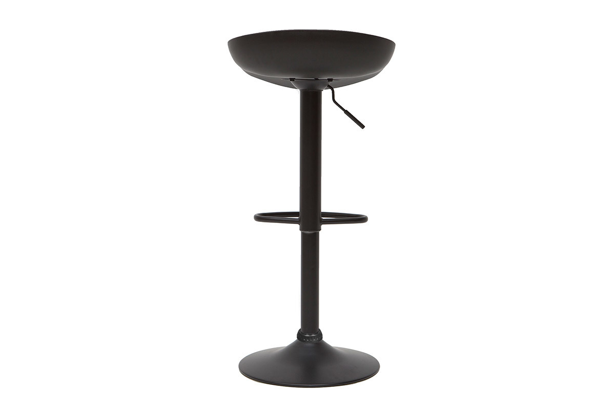 Design-H�henverstellbare schwarze Barhocker H65 cm (2er-Set) PEBBLE