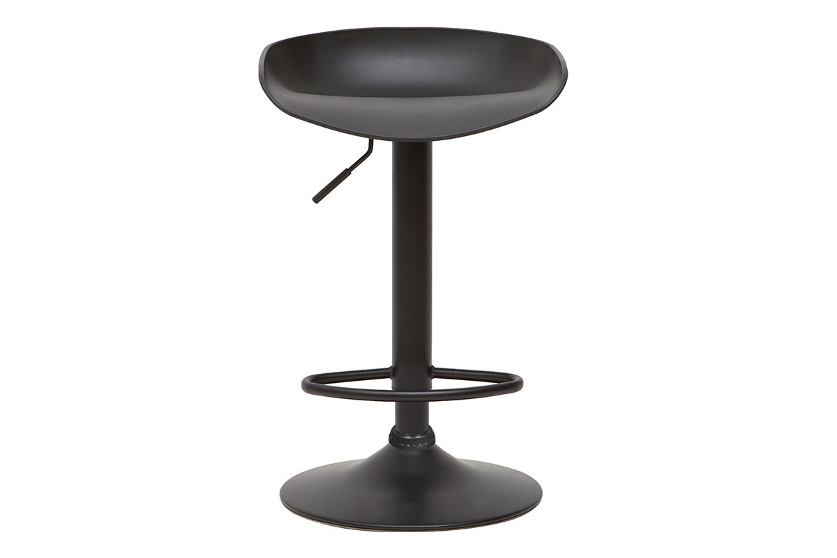 Design-H�henverstellbare schwarze Barhocker H65 cm (2er-Set) PEBBLE