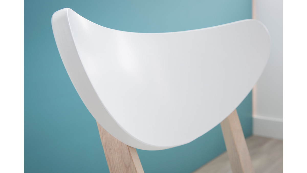 Design-Holzstuhl mit Weiß LEENA (2 Stck.)