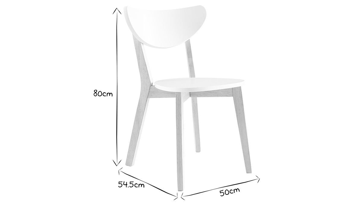 Design-Holzstuhl mit Wei LEENA (2 Stck.)