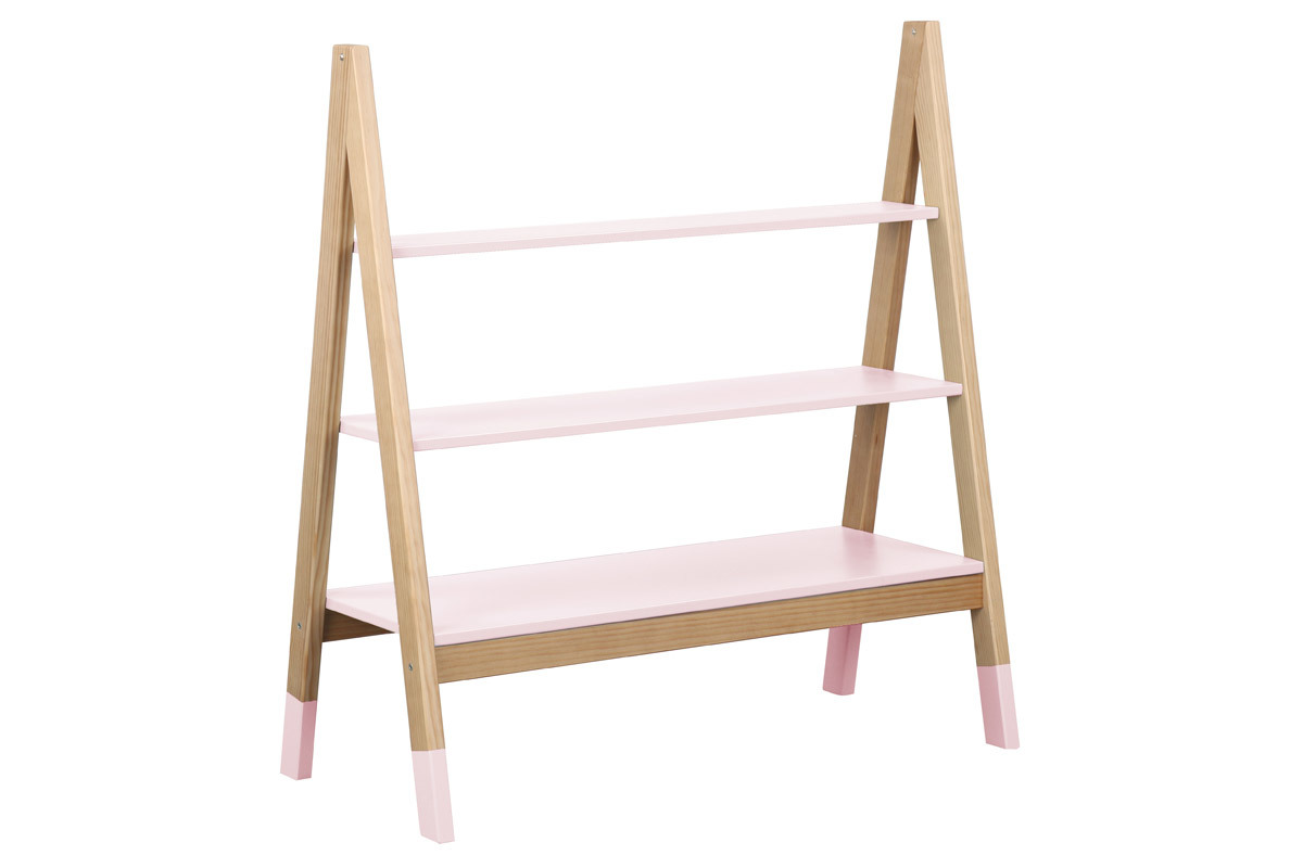 Design-Kinderzimmerregal aus Pinienholz rosa JAYA