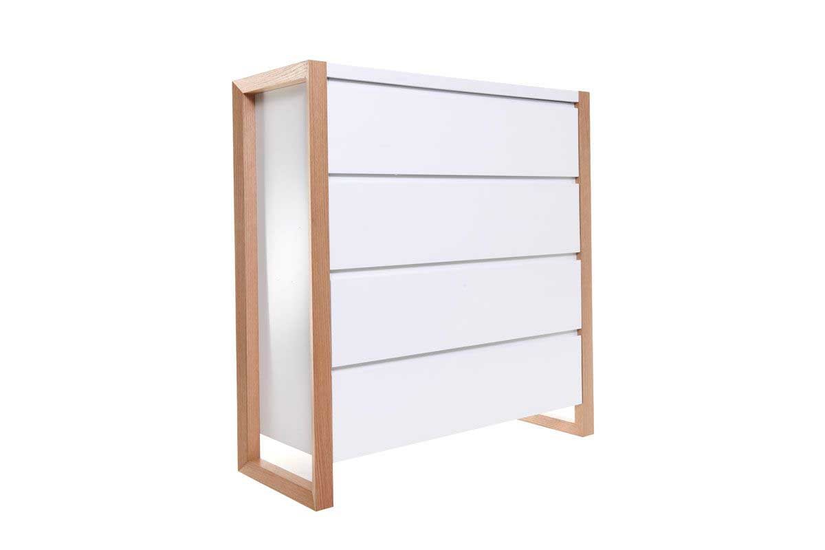 Design-Kommode 4 Schubladen Wei Matt ARMEL