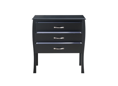 Design-Kommode Barockstil Schwarz 3 Schubladen MARGOT