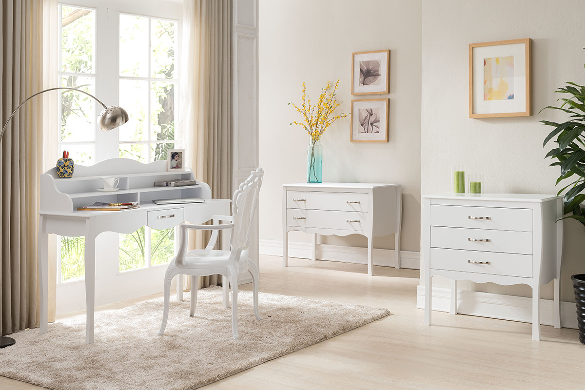 Design-Kommode Barockstil Wei 3 Schubladen MARGOT