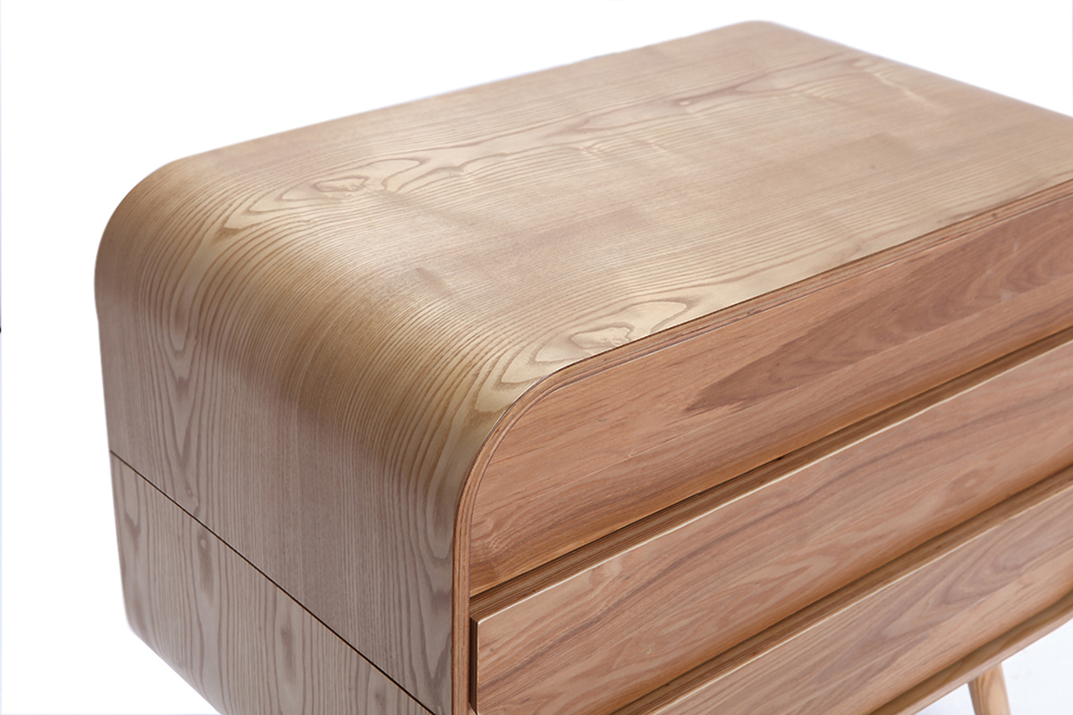 Design-Kommode Eschenholz 3 Schubladen BJORG