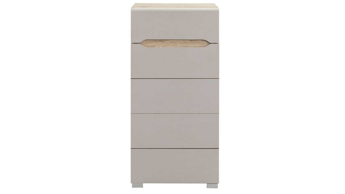 Design-Kommode helles Holz Taupe 5 Schubladen WILLY