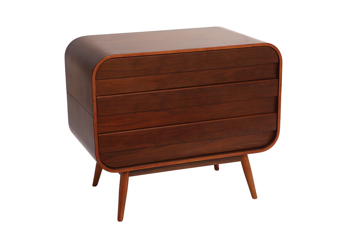 Design-Kommode Nussbaumholz 3 Schubladen BJORG