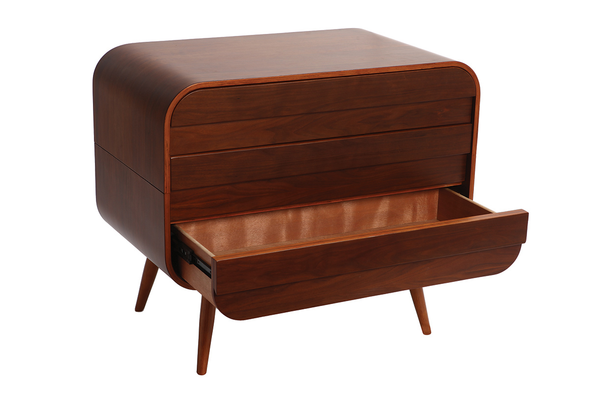 Design-Kommode Nussbaumholz 3 Schubladen BJORG
