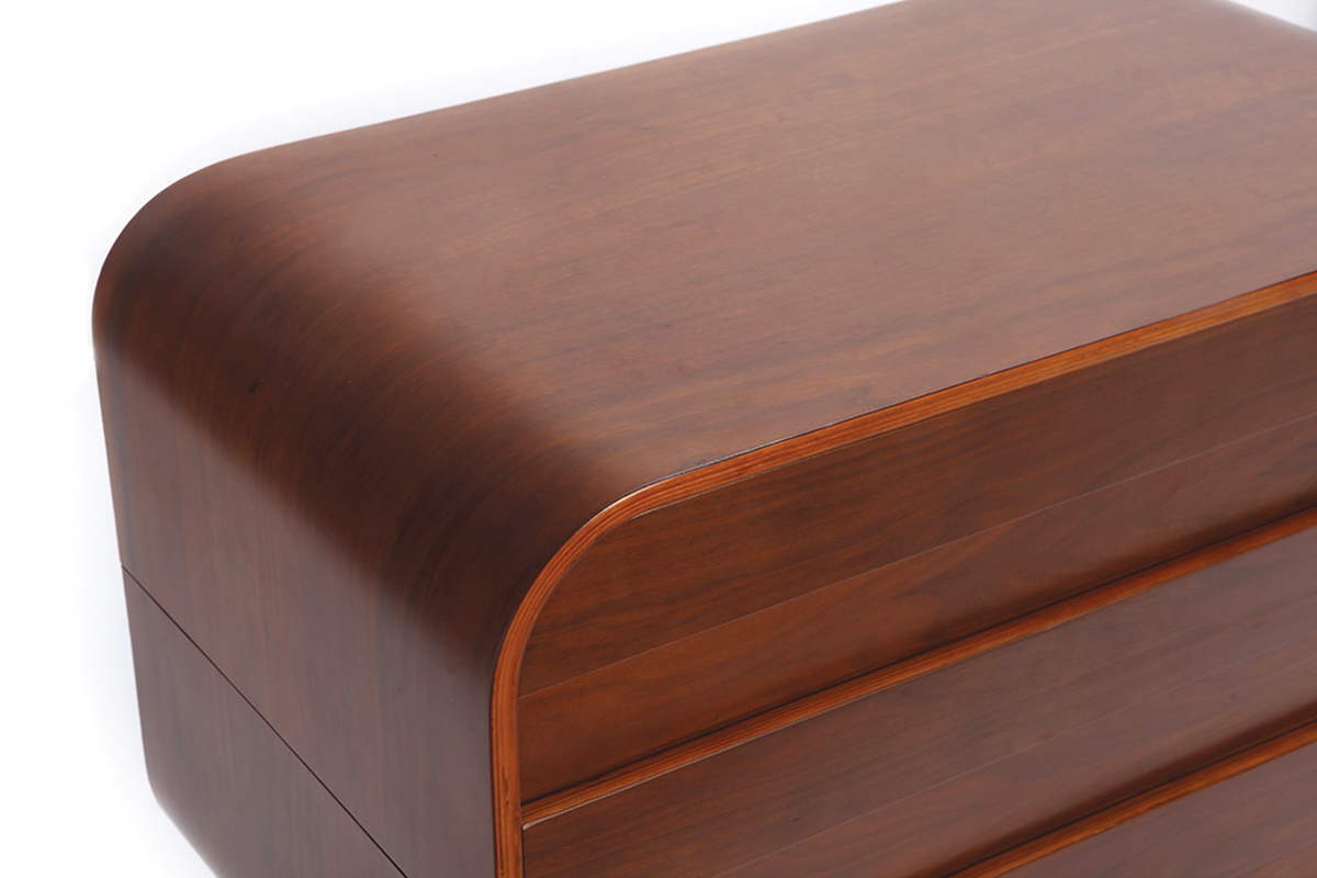 Design-Kommode Nussbaumholz 3 Schubladen BJORG