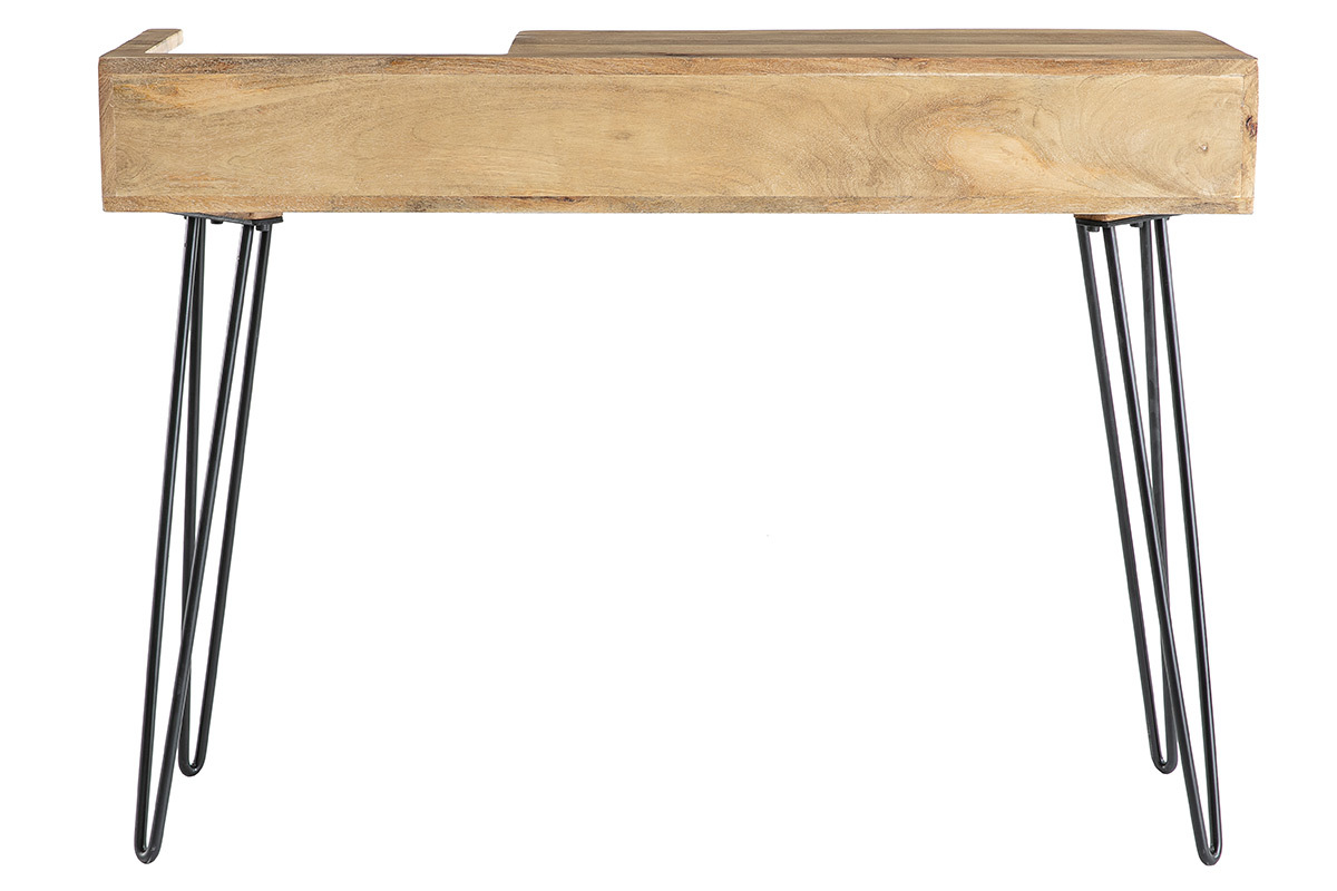 Design-Konsole aus Mangoholz mit Beinen aus schwarzem Metalldraht L110 cm VIBES