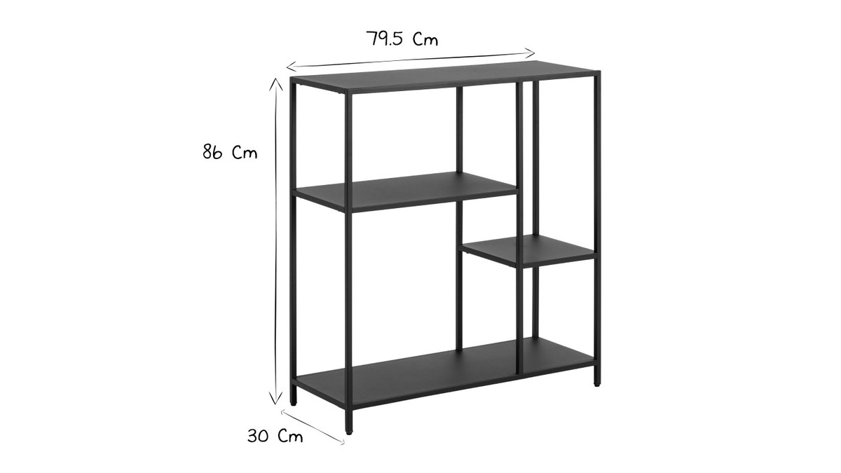 Design-Konsole aus schwarzem Metall L80 cm PODIUM