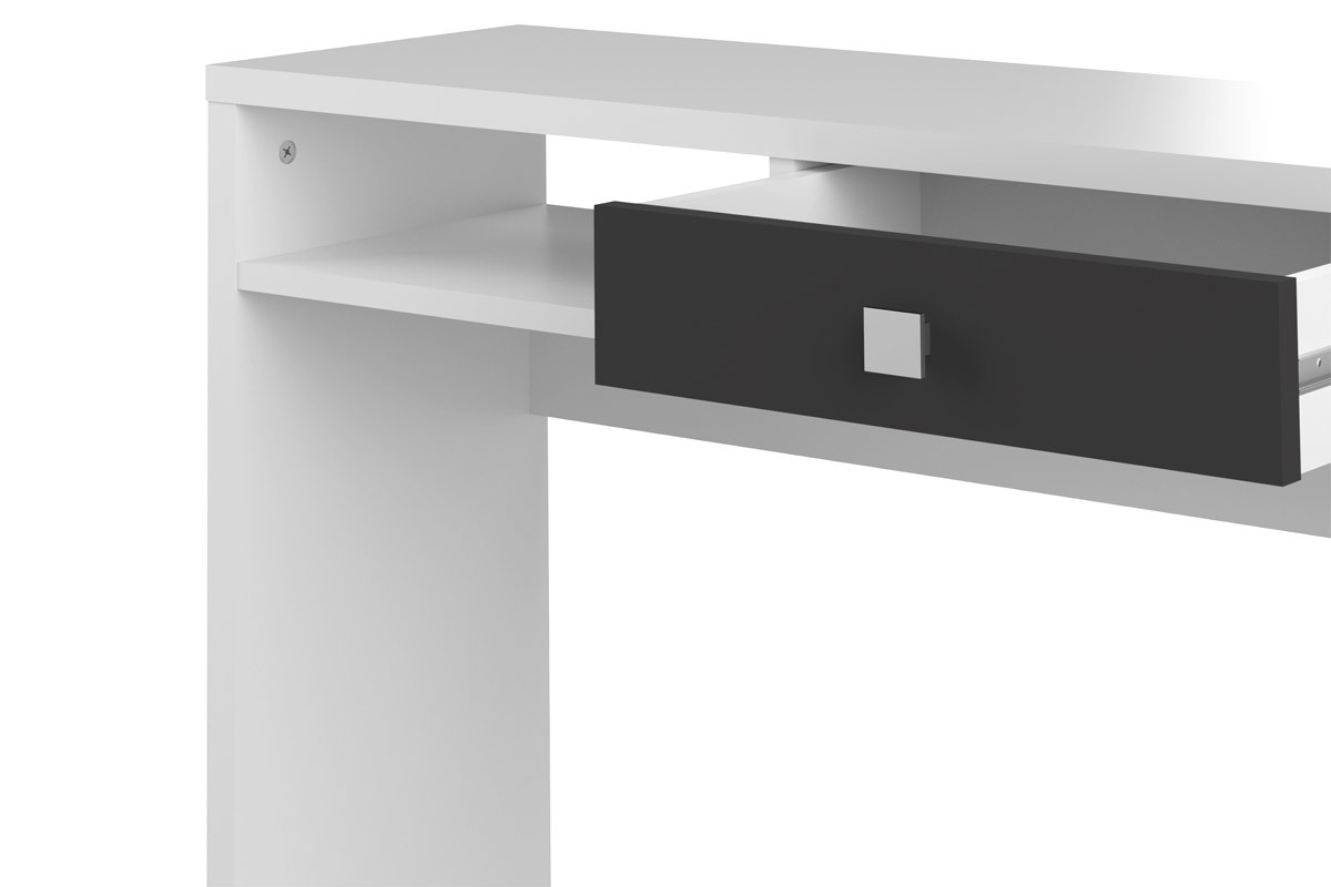 Design-Konsole BRUCE Wei mit schwarzer Schublade