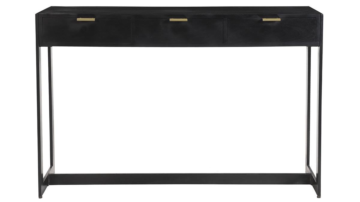 Design-Konsole mit Schubladen schwarz und vergoldet B 115 cm AVIDAN