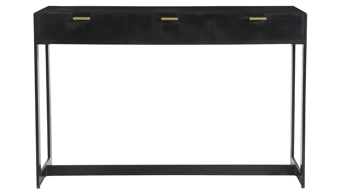 Design-Konsole mit Schubladen schwarz und vergoldet B 115 cm AVIDAN