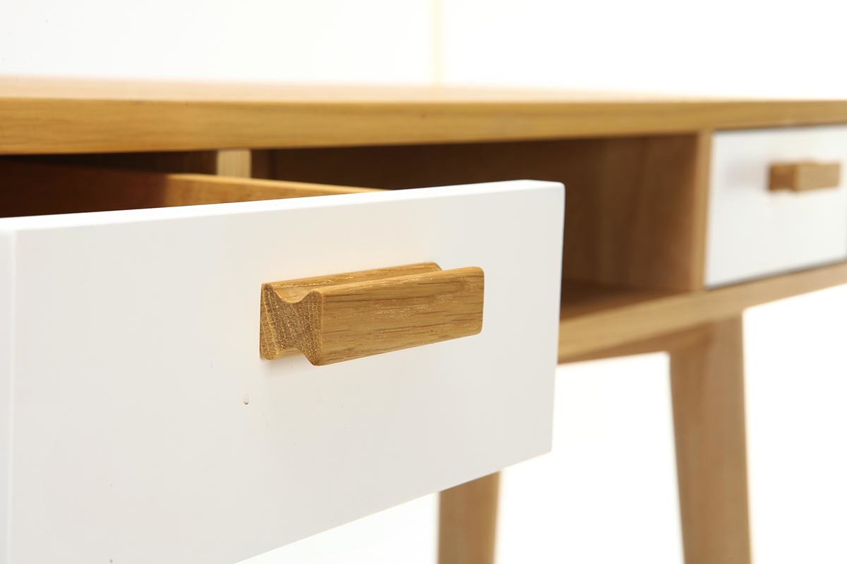 Design-Konsole skandinavisch Wei und Eiche HELIA
