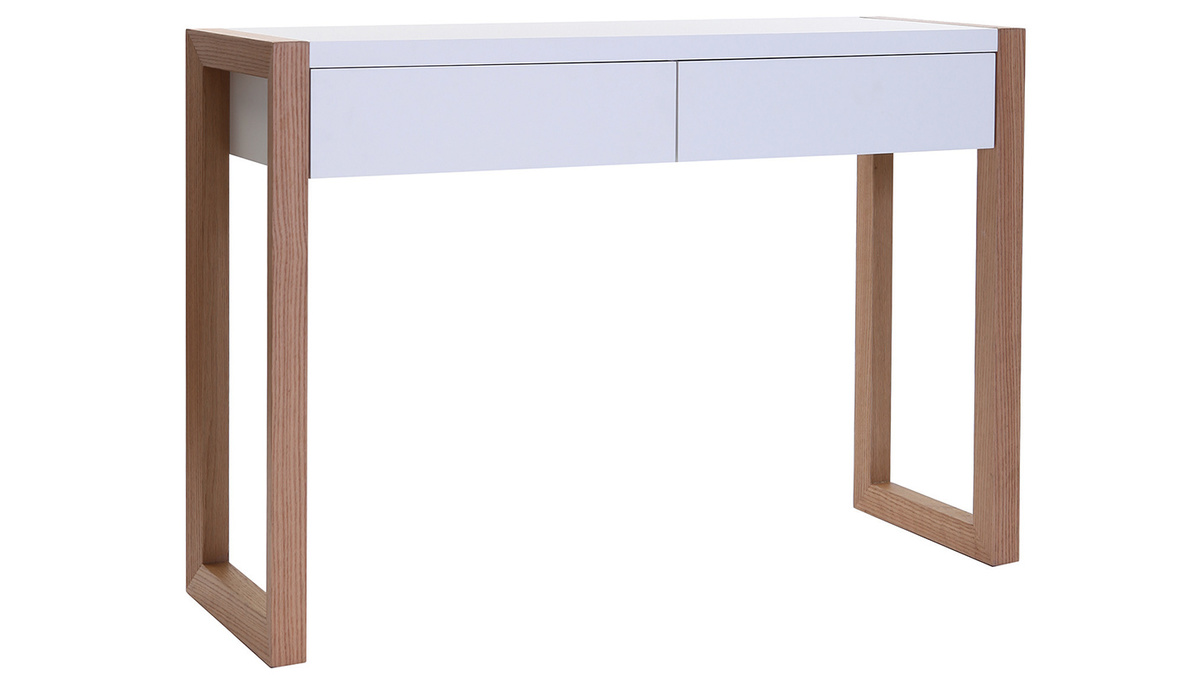 Design-Konsole Wei und Eiche L120 cm ARMEL