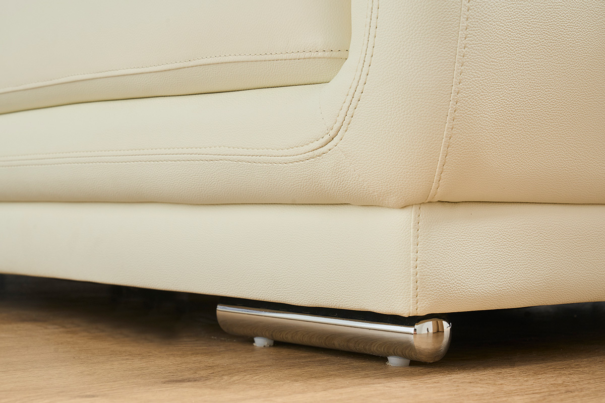 Design-Ledersofa cremefarben zwei Pltze Bffelleder TAMARA
