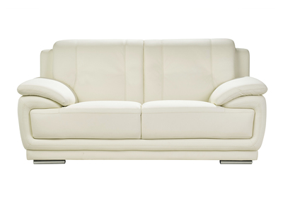 Design-Ledersofa cremefarben zwei Plätze Büffelleder TAMARA