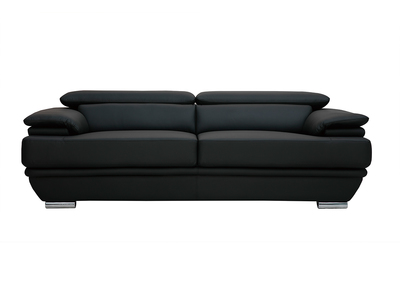 Design-Ledersofa drei Plätze verstellbares Kopfstück Schwarz EWING - Büffelleder