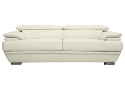 Design-Ledersofa drei Plätze verstellbares Kopfstück Weiß EWING - Büffelleder