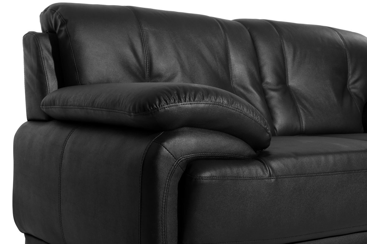 Design-Ledersofa mit 2 Sitzpltzen TAMARA Schwarz - Rindsleder