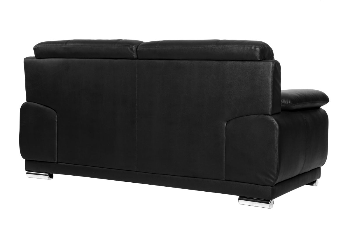 Design-Ledersofa mit 2 Sitzpltzen TAMARA Schwarz - Rindsleder