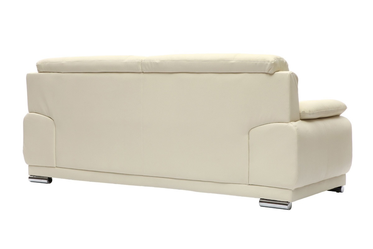 Design-Ledersofa mit 3 Sitzpltzen TAMARA Creme - Rindsleder