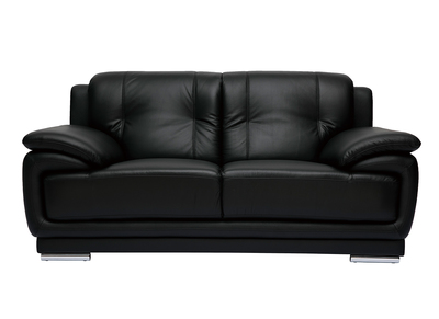 Design-Ledersofa schwarz zwei Plätze Büffelleder TAMARA