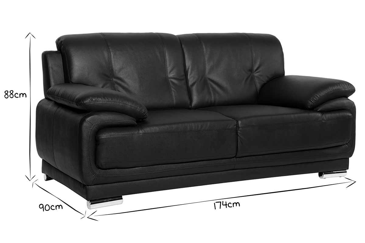 Design-Ledersofa Wei 2 Pltze TAMARA - Rindsleder