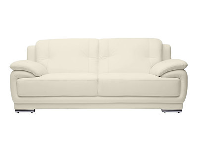 Design- Ledersofa weiß drei Plätze Büffelleder TAMARA