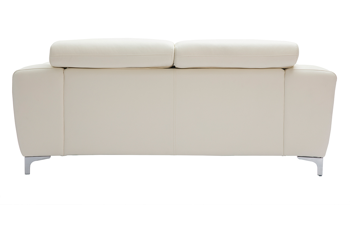 Design-Ledersofa zwei Pltze mit Kopfstck zur Entspannung Wei NEVADA - Bffelleder