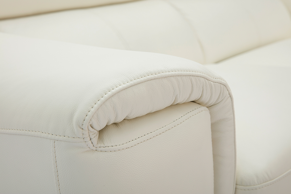 Design-Ledersofa zwei Pltze mit Kopfstck zur Entspannung Wei NEVADA - Bffelleder